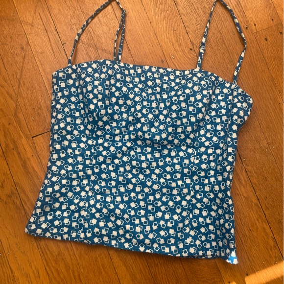 Reformation Overland Linen Top blue white, size 0, excellent condition - Picture 2 of 4